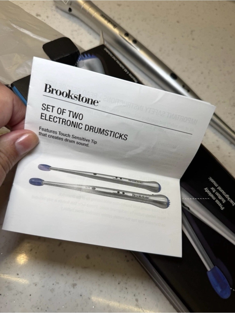 Brookstone - Set of Two Electronic Drumsticks - Built in Speakers - Instruments - Picture 11 of 11